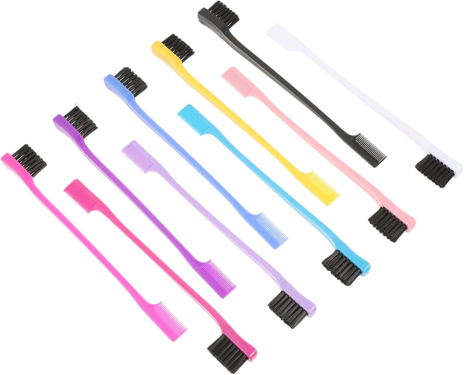 50Pcs Eyebrow Brush and Comb for Brow Shaping Edge Brush for Eyelash Combs for Eyebrow Waxing Random Color