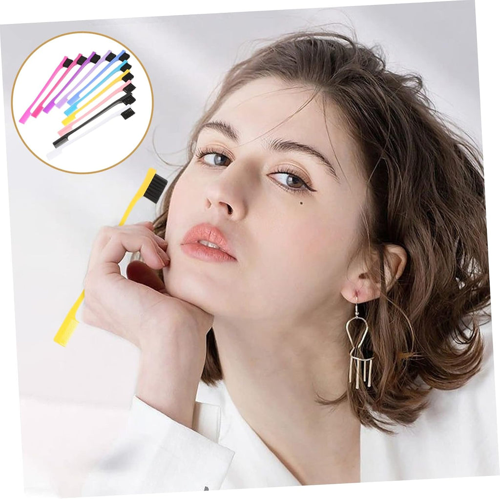 50Pcs Eyebrow Brush and Comb for Brow Shaping Edge Brush for Eyelash Combs for Eyebrow Waxing Random Color