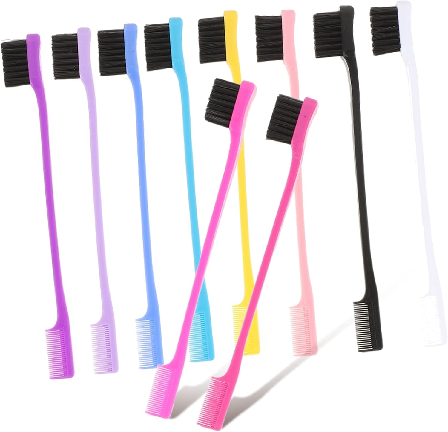 50Pcs Eyebrow Brush and Comb for Brow Shaping Edge Brush for Eyelash Combs for Eyebrow Waxing Random Color