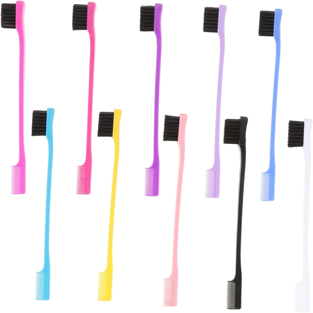 50Pcs Eyebrow Brush and Comb for Brow Shaping Edge Brush for Eyelash Combs for Eyebrow Waxing Random Color