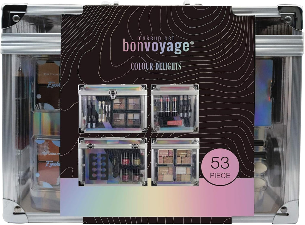 Professional Makeup Kit: Includes Lipstick, Eyeshadows, Blush, Manicure and Pedicure Set, Portable Transparent Case, Color Collection