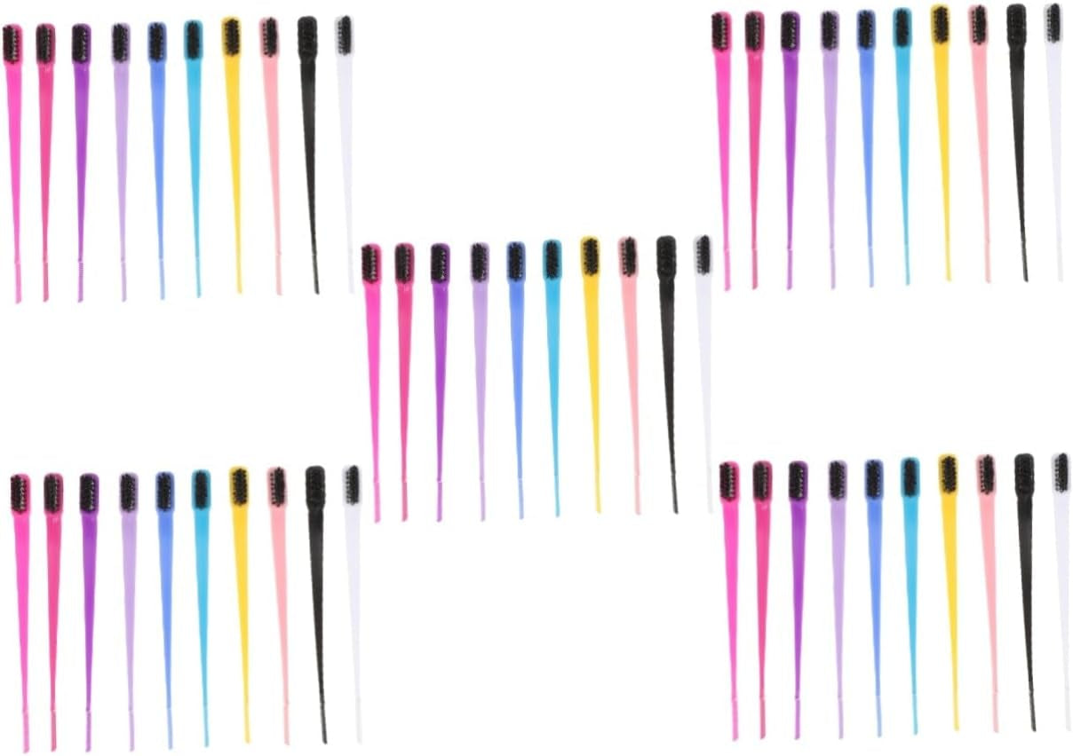 50Pcs Eyebrow Brush and Comb for Brow Shaping Edge Brush for Eyelash Combs for Eyebrow Waxing Random Color